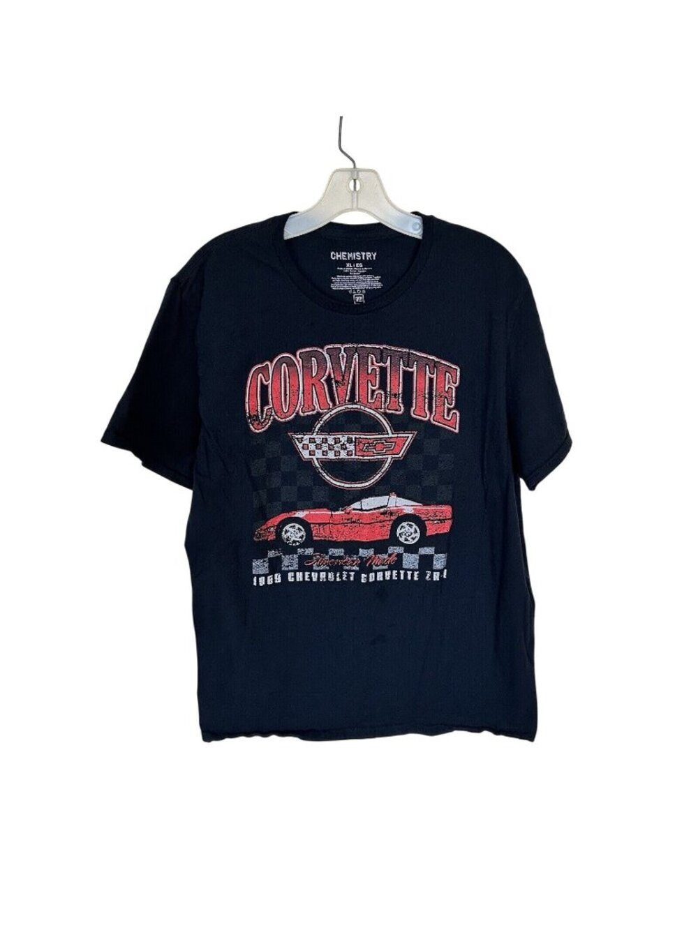 Corvette Classic Cars Mens Black T shirt Size XL 1969 Graphic Cotton Blend